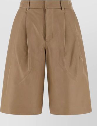 Yves Salomon leather bermuda shorts