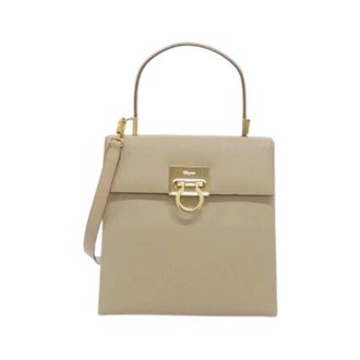 Ferragamo Pre-owned Handbags, female, Beige, Size: ONE SIZE Pre-owned Leather Handbag