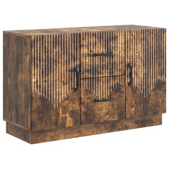 vidaXL Aparador Roble Ahumado 89 X 34,5 X 57 Cm Madera De Ingenier&iacute;a Vidaxl