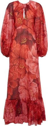 La DoubleJ Elegante Eve Jurk - Dames - Maxi kleedjes - Rood - S - Polyester - Kleedjes
