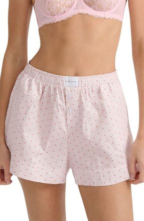 Kat The Label Henry Heart Pajama Shorts in Heart Print at Nordstrom, Size X-Large