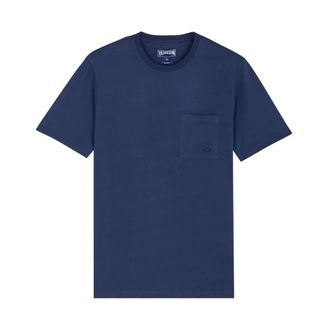 Vilebrequin Camiseta de algod&oacute;n org&aacute;nico de color liso para hombre - Tops - Hombre - Azul - 2XL