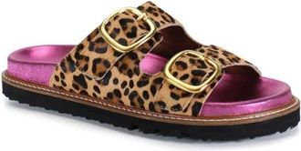 Diba JAN ET Double Buckle Pop of Pink Sandal in Leopard at Nordstrom, Size 10