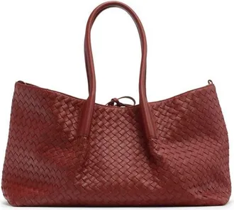 Bottega Veneta Leather & Suede Reversible Tote in 8806 Rust/deep Mahogany at Nordstrom