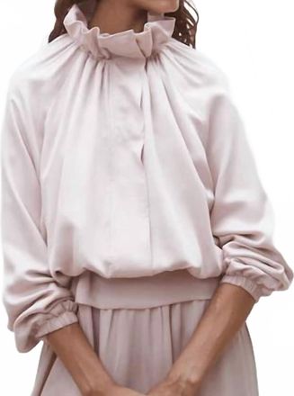 Suncoo Dorian Short Satin Jacket In Rose