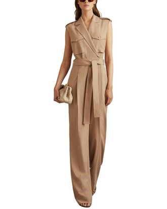 Reiss Luisa Pocket Detail Wool-Blend Jumpsuit