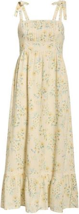 Lucky Brand Tie Strap Sleeveless Midi Dress in Yellow Floral at Nordstrom, Size Xx-Large