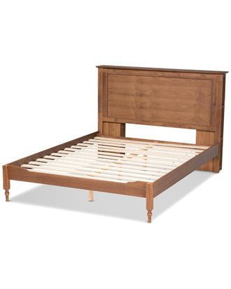 Baxton Studio Danielle Traditional & Transitional Rustic Wood Full Platform Storage Bed W/Built-In Shelves
