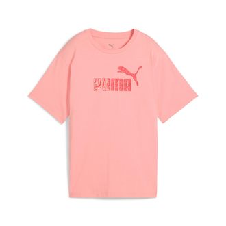 Puma T-Shirt PUMA ESS GRAPHIC ANIMAL RELAXED TEE, Damen, Gr. S, pink (pink fruit), Jersey, Obermaterial: 100% Baumwolle, animal-print, relaxed fit normal, 