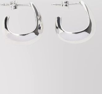 Christophe Lemaire silver curved mini drop earrings