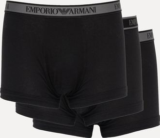 Emporio Armani Mens Emporio Armani 3 Pack Mens Trunks - Black/Black/Black MC406 - Size: 37/36/32