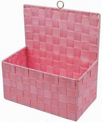 Trade Shop Trade Shop - Cestino Porta Oggetti Cesto In Tessuto Rosa Organizer Multiuso Per Casa 79095