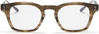Akoni Wise Rectangular Tortoiseshell Optical Glasses with Metallic Temples