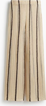 H&M Hose aus schimmerndem Ajourstrick - Beige