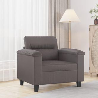 vidaXL Sill&oacute;n Cuero Sint&eacute;tico Gris 60 Cm Vidaxl