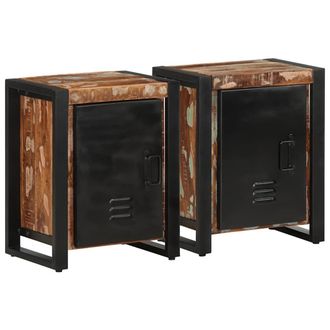 Berkfield Home Bedside Cabinets 2 pcs Multicolour Solid Rough Wood Mango