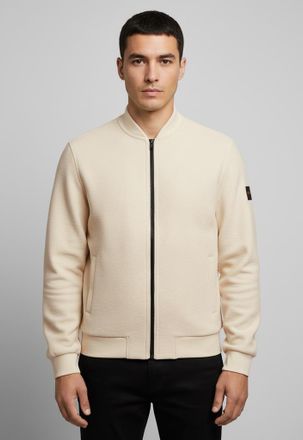 Boss Orange by Hugo Boss Sweatjacke BOSS ORANGE Lisimba, Herren, Gr. XL, beige (light beige271), Jersey, Obermaterial: 100% Baumwolle, unifarben, oversize normal, Rundhals, B&uuml;