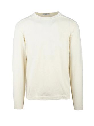 Wool & Co White Crewneck Cotton Sweater