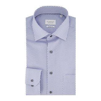 Eterna Overhemden, Heren, Blauw, 6Xl, Katoen, Lichtblauw Zakelijk Overhemd met Print