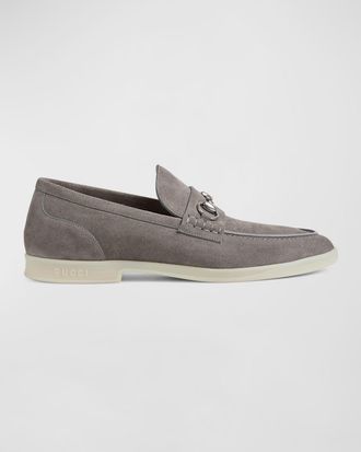 Gucci Mens Konrad Suede Bit Loafers