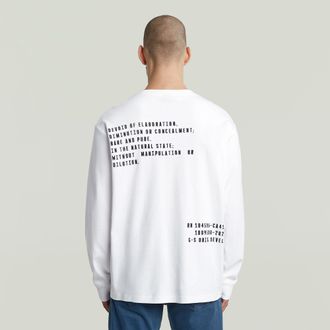 G-Star Back Embro Text Loose T-shirt - Wit - Heren