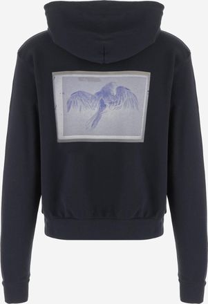 Maison Margiela Mens Cotton Hoodie Navy Sweatshirts Sweater