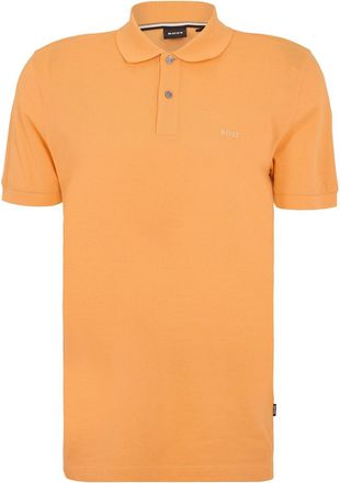 HUGO BOSS Mens Pallas Cotton Short Sleeve Polo Shirt in.Medium Orange - Size X-Large
