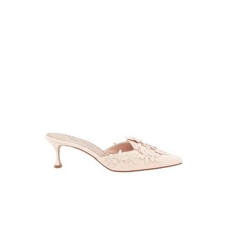 Manolo Blahnik Harnes 50 - Dames - Muiltjes - Roze - 39 1/2 EU - Leer - Schoenen