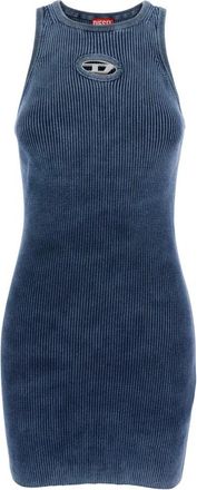Diesel Crewneck Sleeveless Dress - Dames - Korte kleedjes - Blauw - S - Katoen - Kleedjes