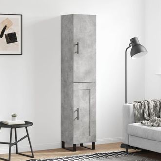 vidaXL Vidaxl - Aparador De Madera Contrachapada Gris Hormig&oacute;n 34,5x34x180 Cm