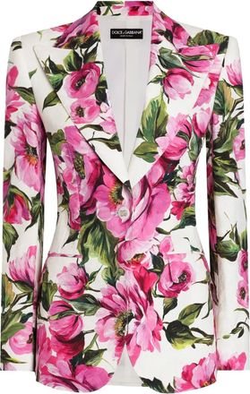Dolce & Gabbana Blazer a fiori - Bianco