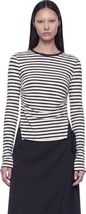 Ann Demeulemeester Oke Wrinkled Cropped Long Sleeve Top