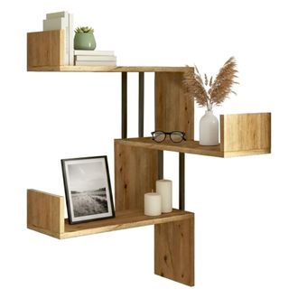 Dmora Estanter&iacute;a Lyron, Estante, Estante De Pared, Estanter&iacute;as Multiusos, 60x60h109 Cm, Roble, Con Embalaje Reforzado - Dmora