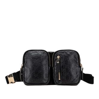 Gucci Vintage Belt Bags, unisex, Black, ONE SIZE, Pre-owned Leather Crossbody Bag