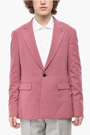 AllSaints Wool-Blend Jacket AURA Single Vent Peak Lapel size S