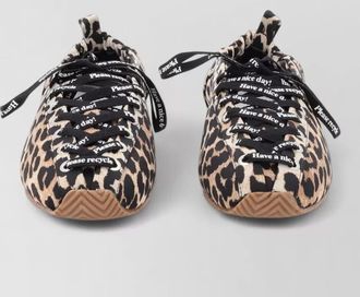 Ganni recycled polyamide animal-print ballerina flats