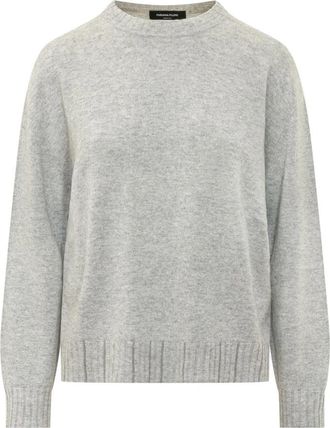 Fabiana Filippi Trui met ronde hals - Dames - Ronde hals truien - Grijs - XL - Truien & Vesten