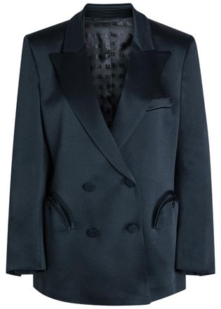 Blaz&eacute; Milano Everynight Double-breasted Satin Blazer - Dark Blue - 3 (UK12 / M)