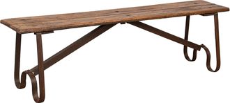 Biscottini International Biscottini - Banco De Madera Y Hierro L153xpr40xh46 Cm