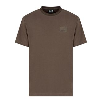 Emporio Armani T-shirt met korte mouwen - Heren - T-shirts - Bruin - S - Katoen - Tops