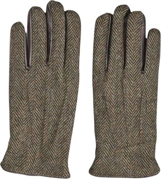 Gran Sasso Guanti in lana a spina di pesce - - Accessories - Uomo - Marrone - M