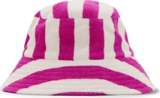 Mango Stripe Terry Cloth Bucket Hat in Fuchsia at Nordstrom