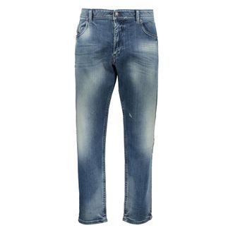 Diesel Straight Jeans, male, Blue, Size: W27 Light Denim Jeans with Distressed Details