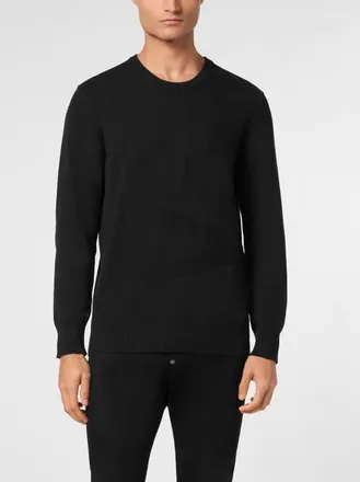 Philipp Plein Knitted Pullover Round Neck Ls Skull&Amp;Bones Men in Black at Nordstrom, Size Xxx-Large