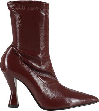 Giampaolo Viozzi Stretch Enkellaarzen - Dames - Laarzen met Hak - Rood - 41 EU - Leer - Schoenen