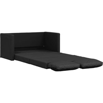 vidaXL Sof&aacute; Cama De Suelo 2 En 1 Cuero Sint&eacute;tico Negro 112x174x55 Cm Vidaxl