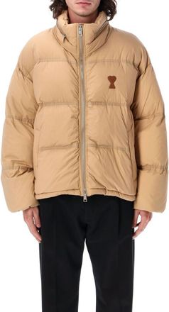 Ami Beige Mock Collar Jacket