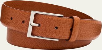 Simonnot Godard Mens Galuchat Grained Leather Belt, 35mm