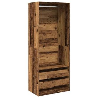Berkfield Home Wardrobe Old Wood 80x50x200 cm Engineered Wood in Brown | Size: 80 x 50 x 200 cm