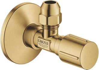 GROHE Hoekstopkraan - knel - 1/2x3/8 inch - met metalen greep - brushed cool sunrise (goud)